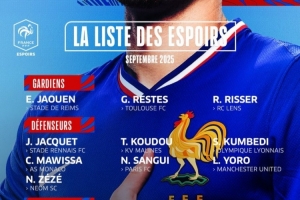 jiuyou入口-法国U21名单：约罗、乌戈丘库、特尔在列