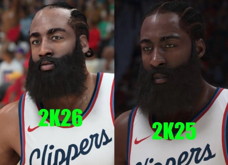 jiuyou入口-博主分享哈登2K26面部建模 发际线调整引发热议