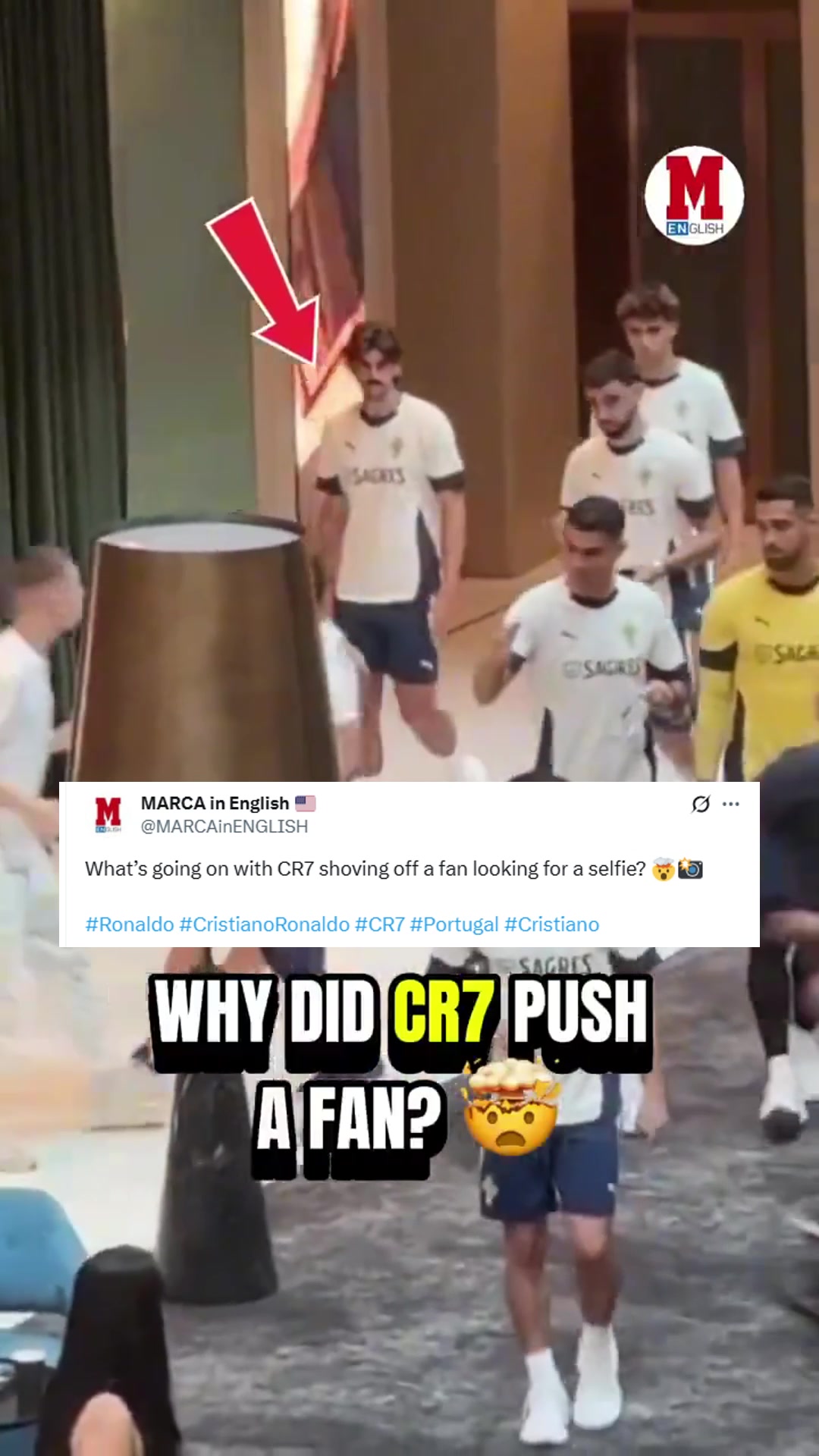 C罗推拒球迷合影请求，唇语解读显示其愤怒离场言论